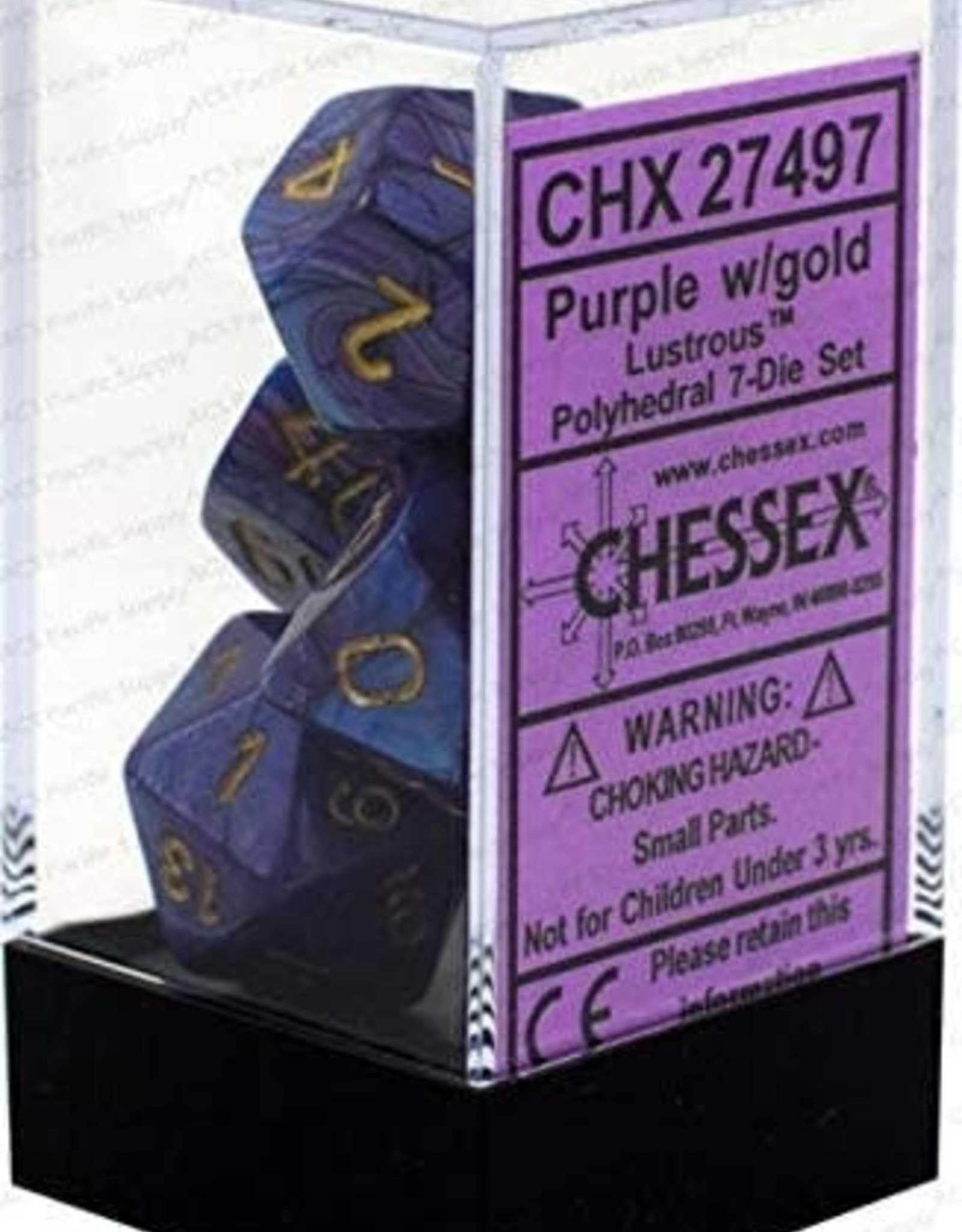 Chessex Lusterous Purple w/gold Polyhedral Set