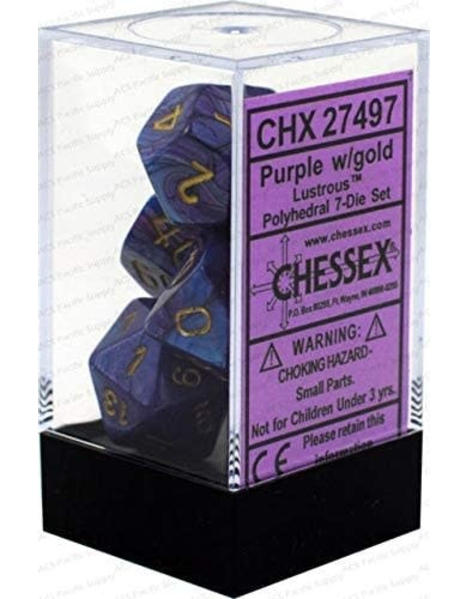 Chessex Lusterous Purple w/gold Polyhedral Set