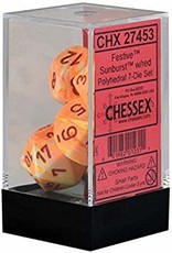 Chessex Festive Sunburst w/red Polyhedral Set