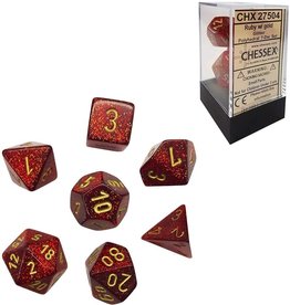 Chessex Glitter Ruby red/gold Polyhedral Set