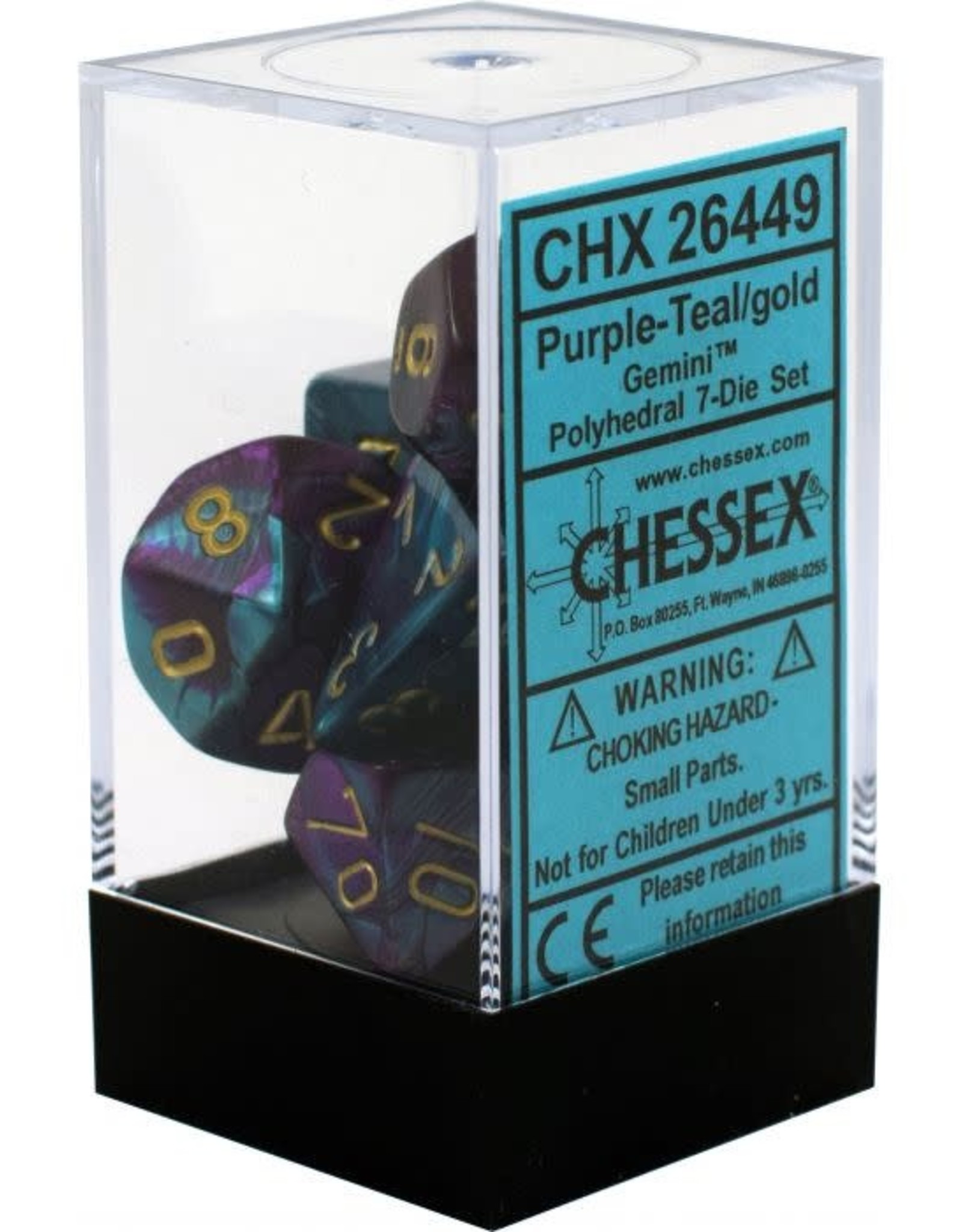 Chessex Gemini - Purple-Teal/Gold Polyhedral Set