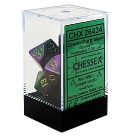 Chessex Gemini Green-Purple/Gold Polyhedral Set