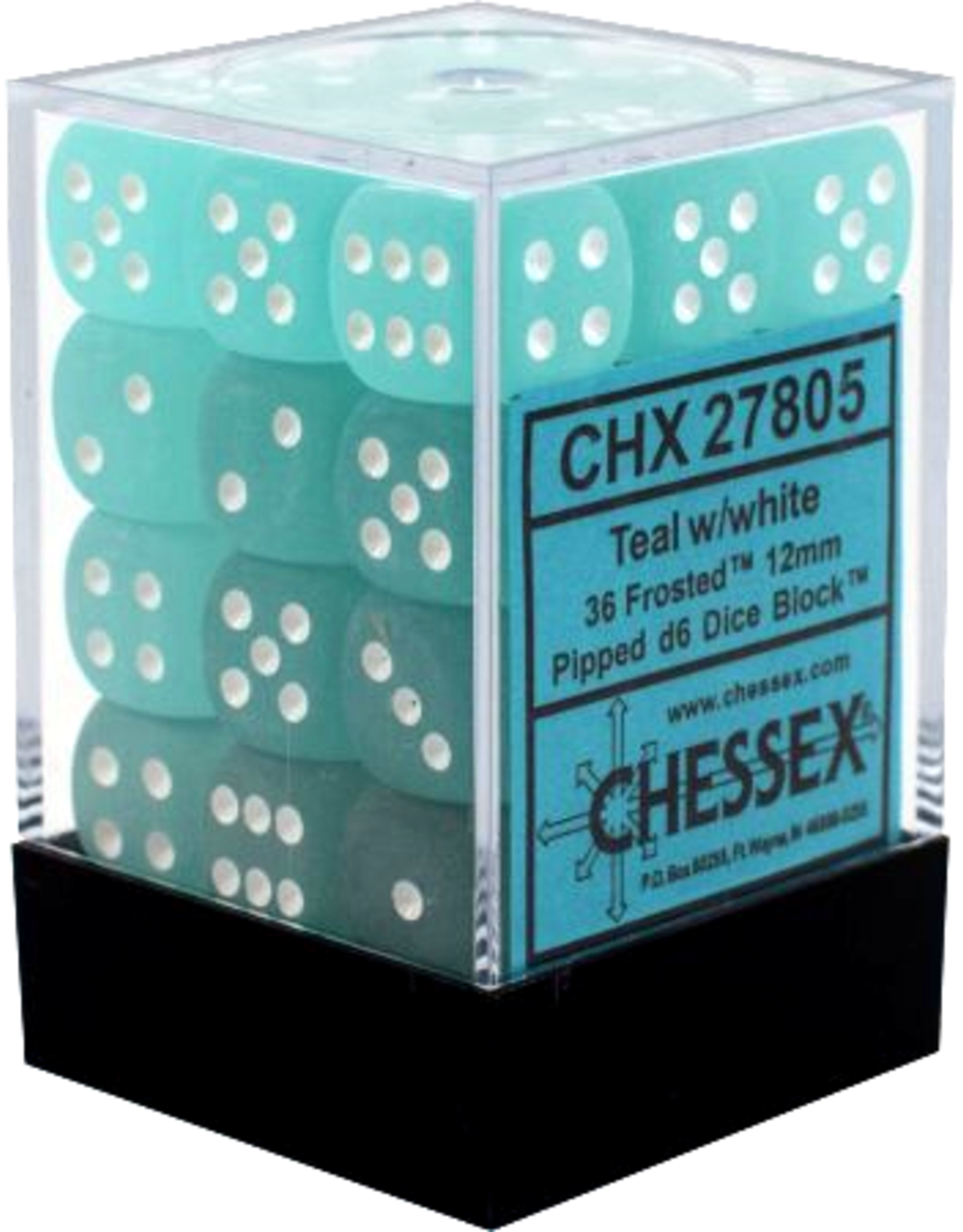 Chessex Frosted Teal w/white 12mm d6