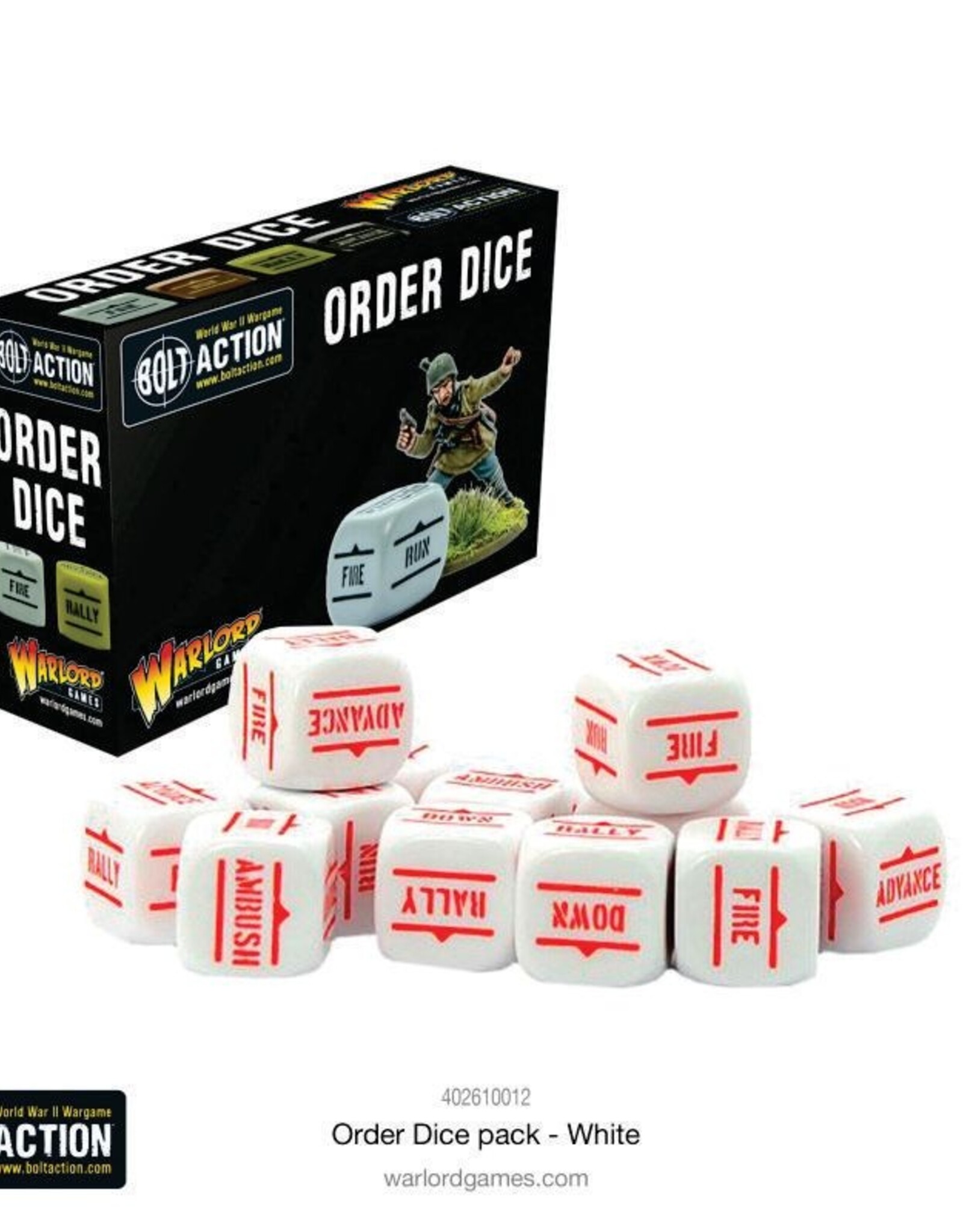 Bolt Action Order Dice White