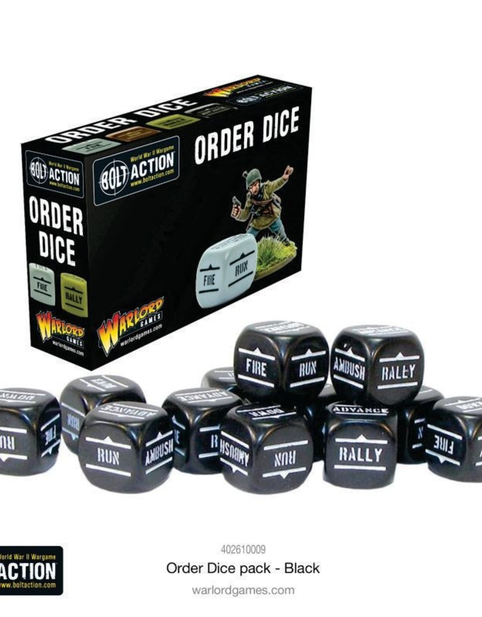 Bolt Action Order Dice Black
