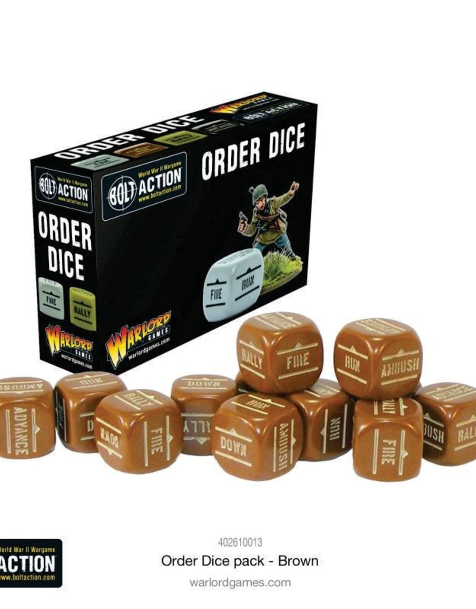 Bolt Action Order Dice Brown