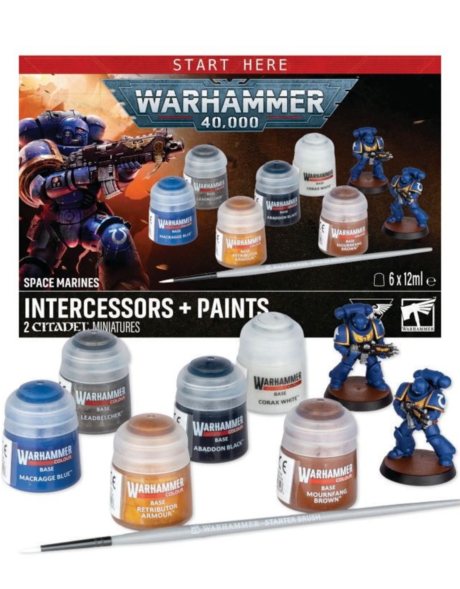 Warhammer 40k Citadel Assault Intercessors & Paints Set