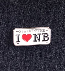 Lapel Pin I Heart NB License Plate