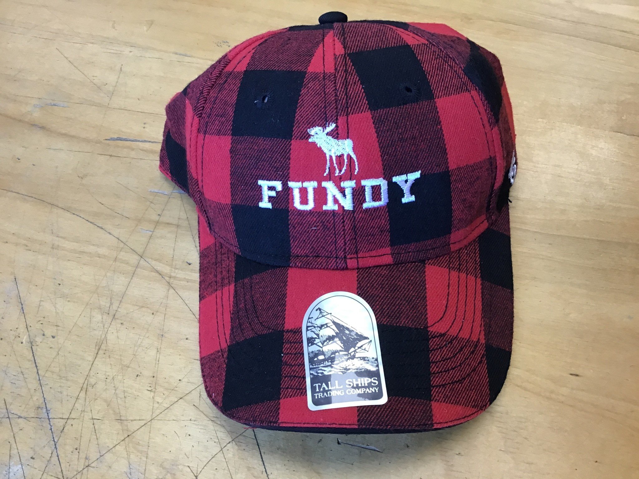 Hat Red Buffalo Plaid w/ Fundy Moose