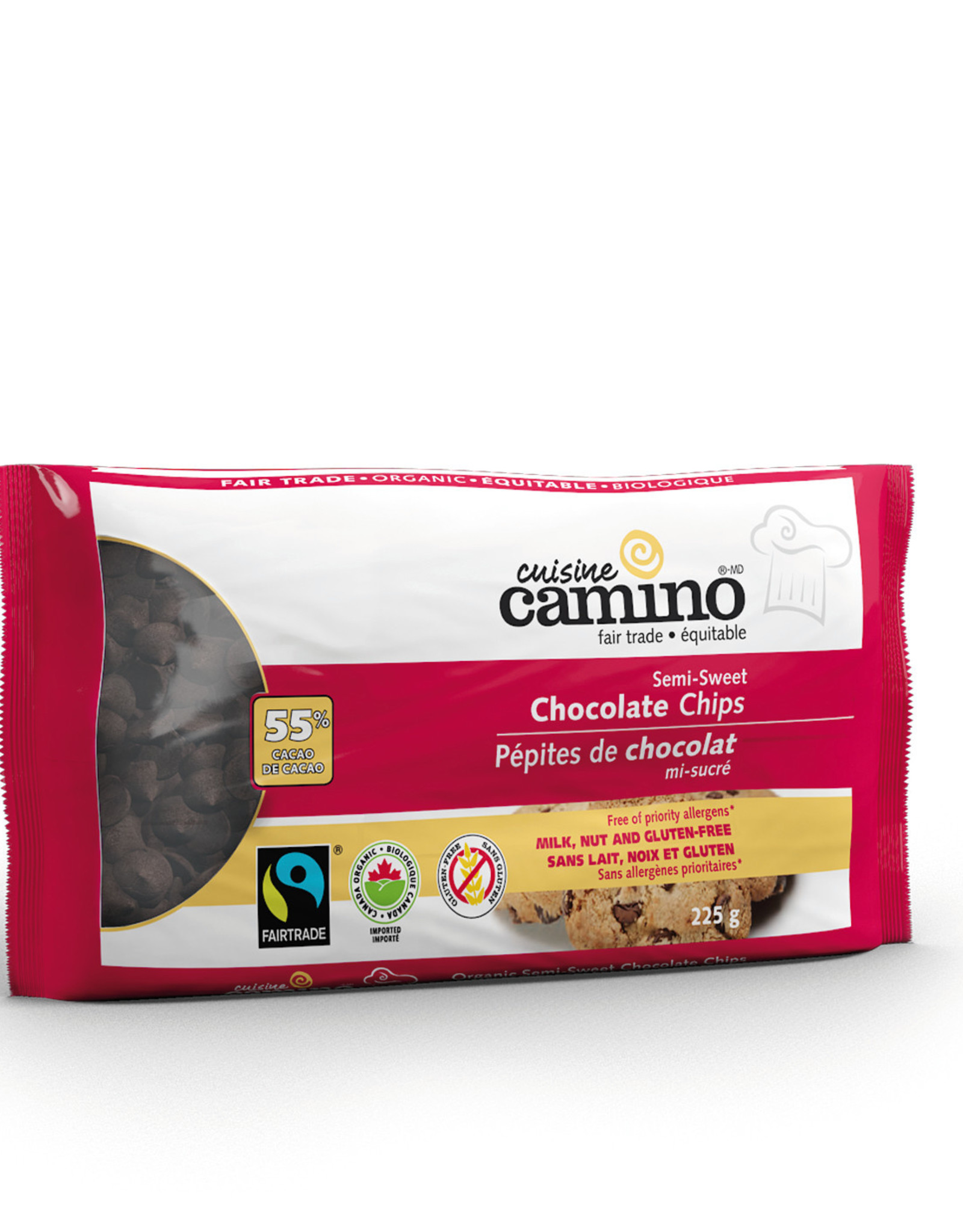 Peru Camino Semi-Sweet Organic Chocolate Chips 225g - Peru/Canada