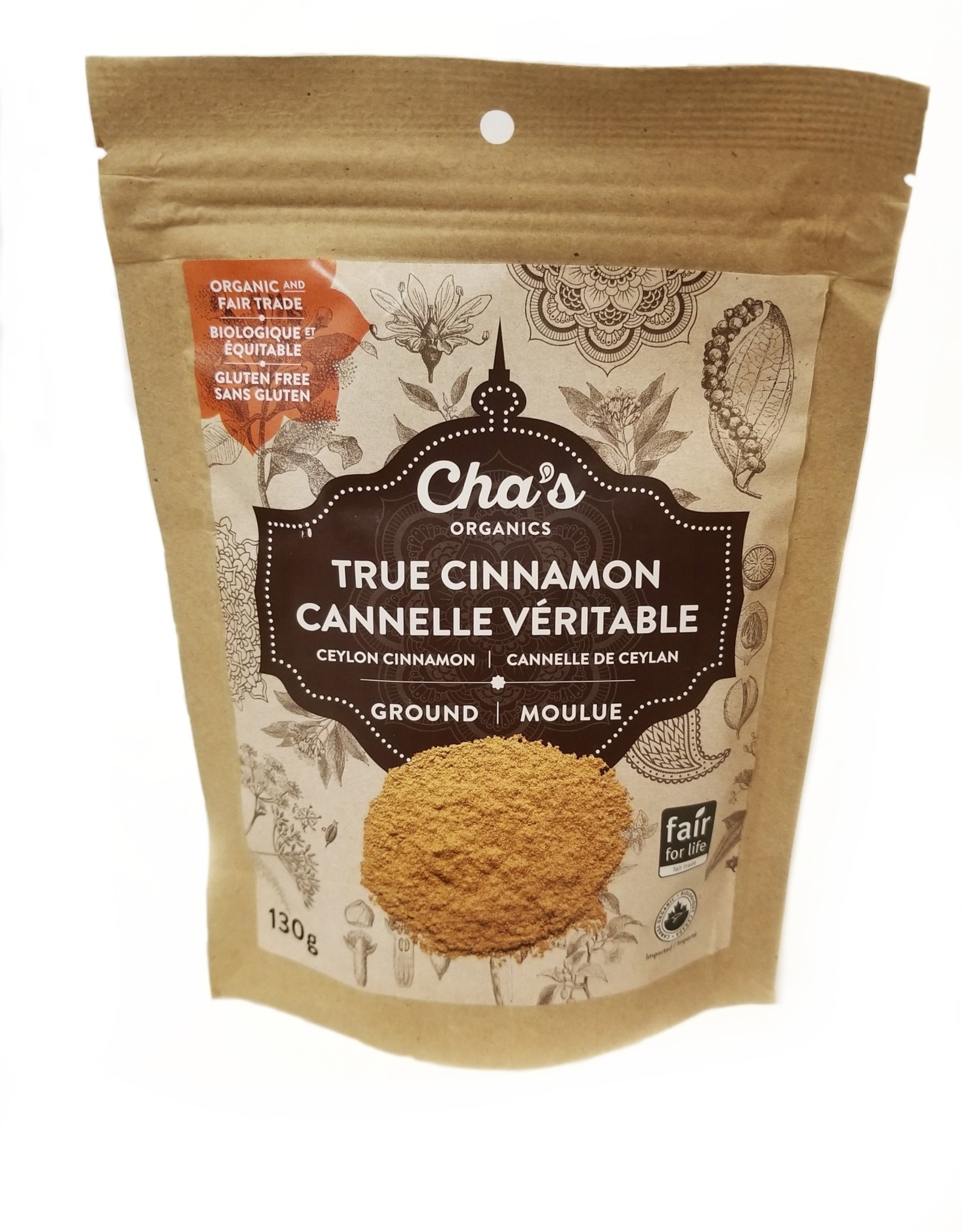 Cha's Organics Cha's True Cinnamon Ground 130g - Sri Lanka