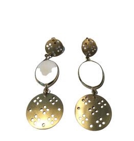 Global Crafts Earrings Mother of Pearl Gold