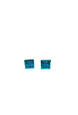 Chile Earrings Square Glass Studs Turquoise - Chile