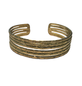 Bracelet Embossed Golden Cuff - India