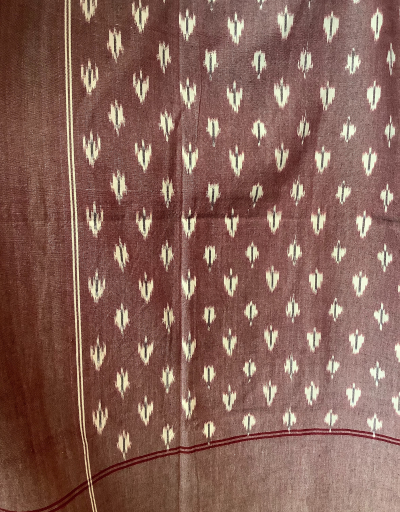 India Tablecloth Cranberry Ikat - India