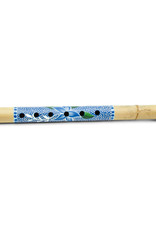 Ten Thousand Villages Blue Floral Bamboo Flute - Indonesia