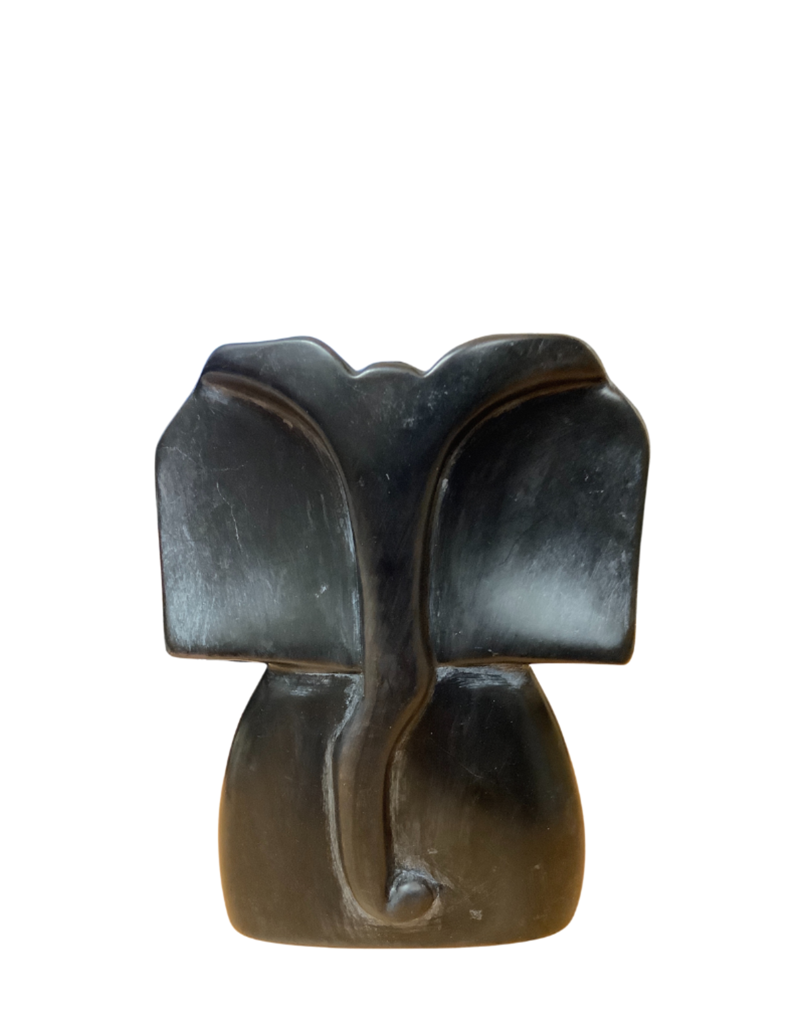 Black Kisii Stone Elephant Sculpture (S) - Kenya