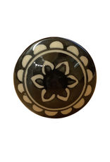 Black Flower Ceramic Knob - India
