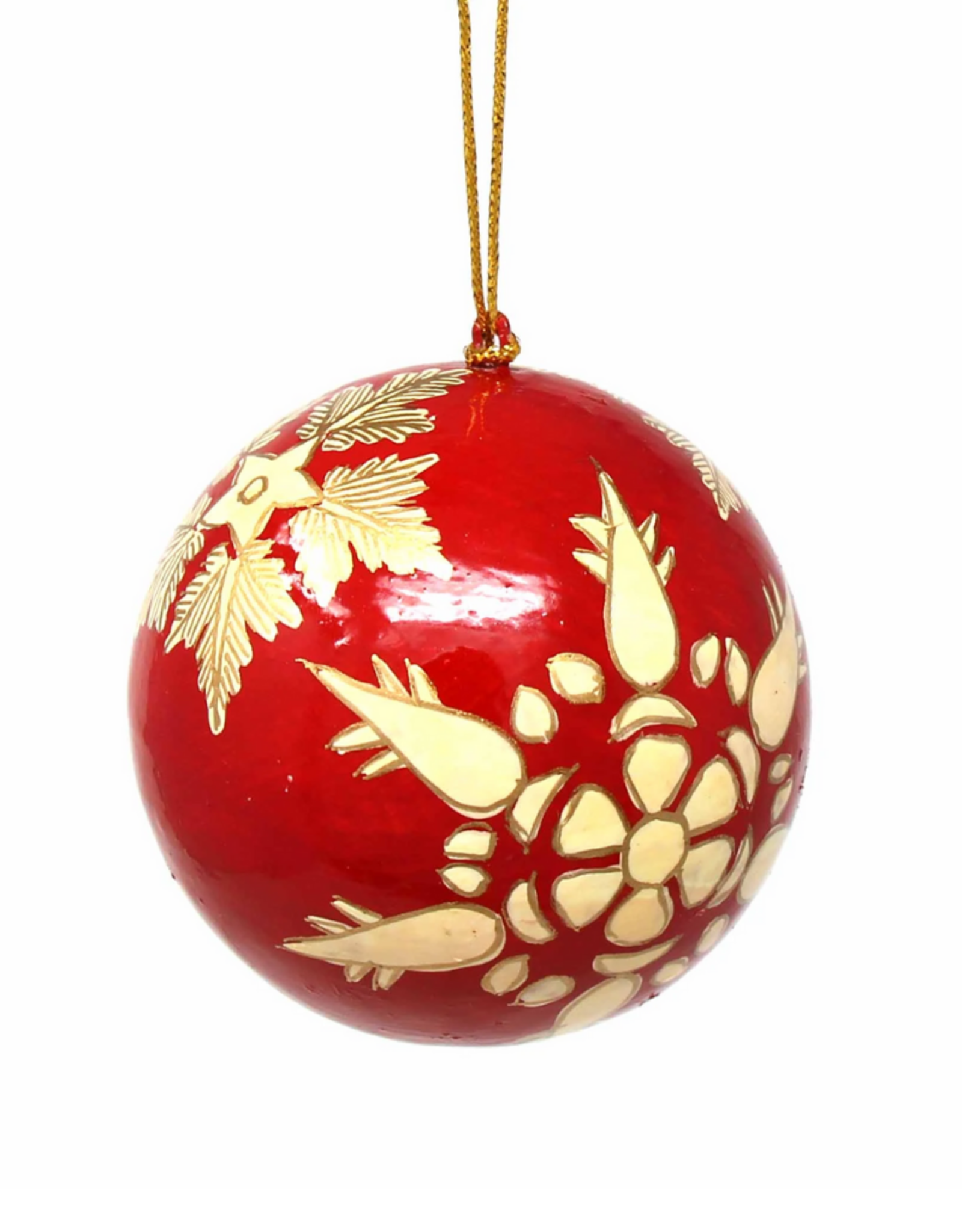 Global Crafts Ornament, Handpainted Gold Snowflakes - India