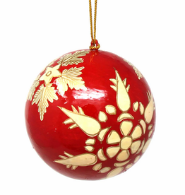 India Ornament Handpainted Gold Snowflakes - India
