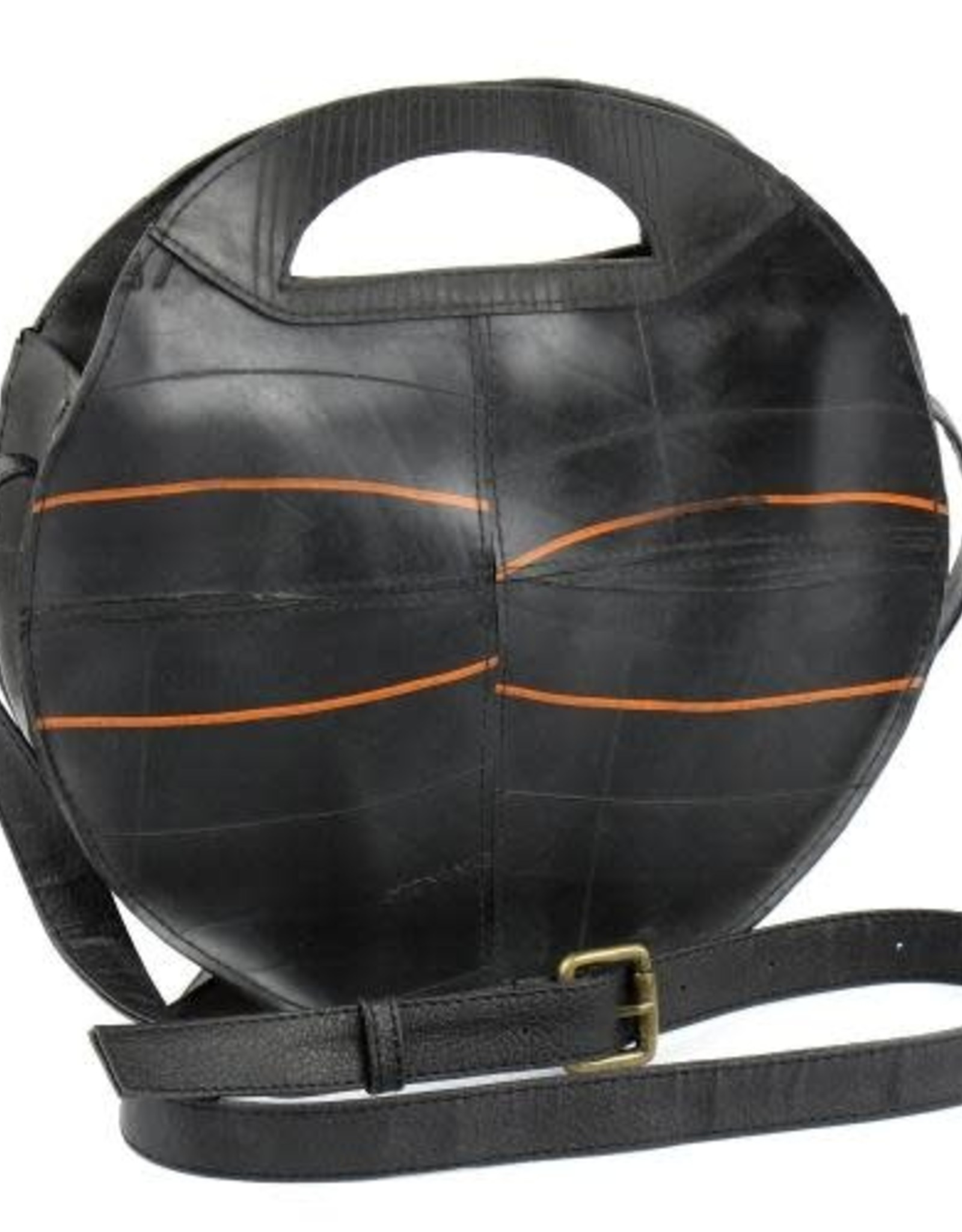 Global Crafts Bag, Shoulder Recycled Rubber Round Clutch