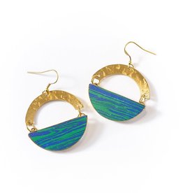 Earrings Ria Blue Green Swirl