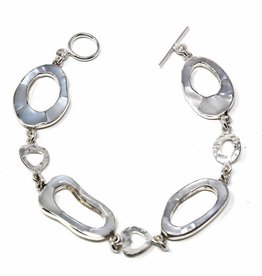 Global Crafts Bracelet, Mother of Pearl Link - Mexico