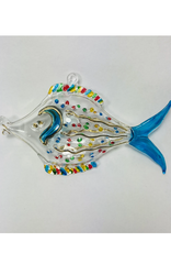 Egypt Ornament Blue Dotted Fish Blown Glass - Egypt