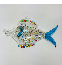 Egypt Ornament Blue Dotted Fish Blown Glass - Egypt