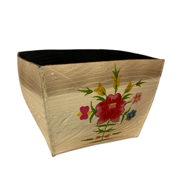 Beige Square Recycled Tire Planter - India