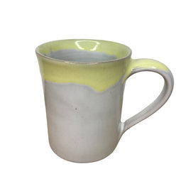 Ten Thousand Villages Mug Yellow Drip Stoneware - Nepal