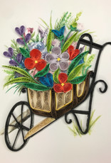 Vietnam Quilled Card Wheelbarrow Garden