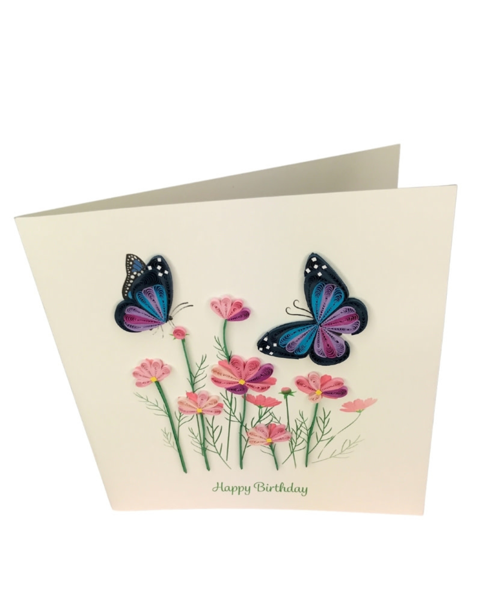Kalyn Imports Quilled Card Happy Birthday Flowers and Butterflies