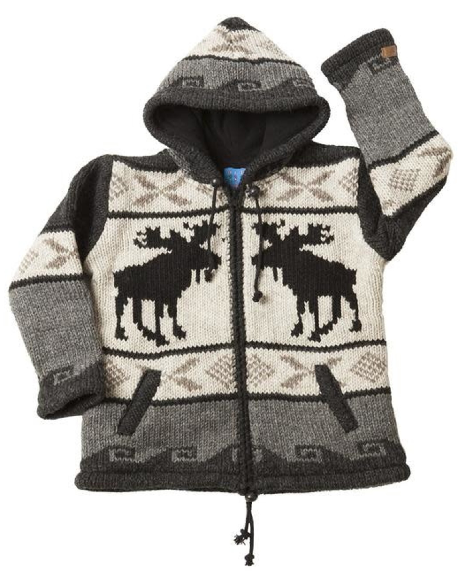 ARK Imports Kids Moose Cardigan Natural (L/XL)