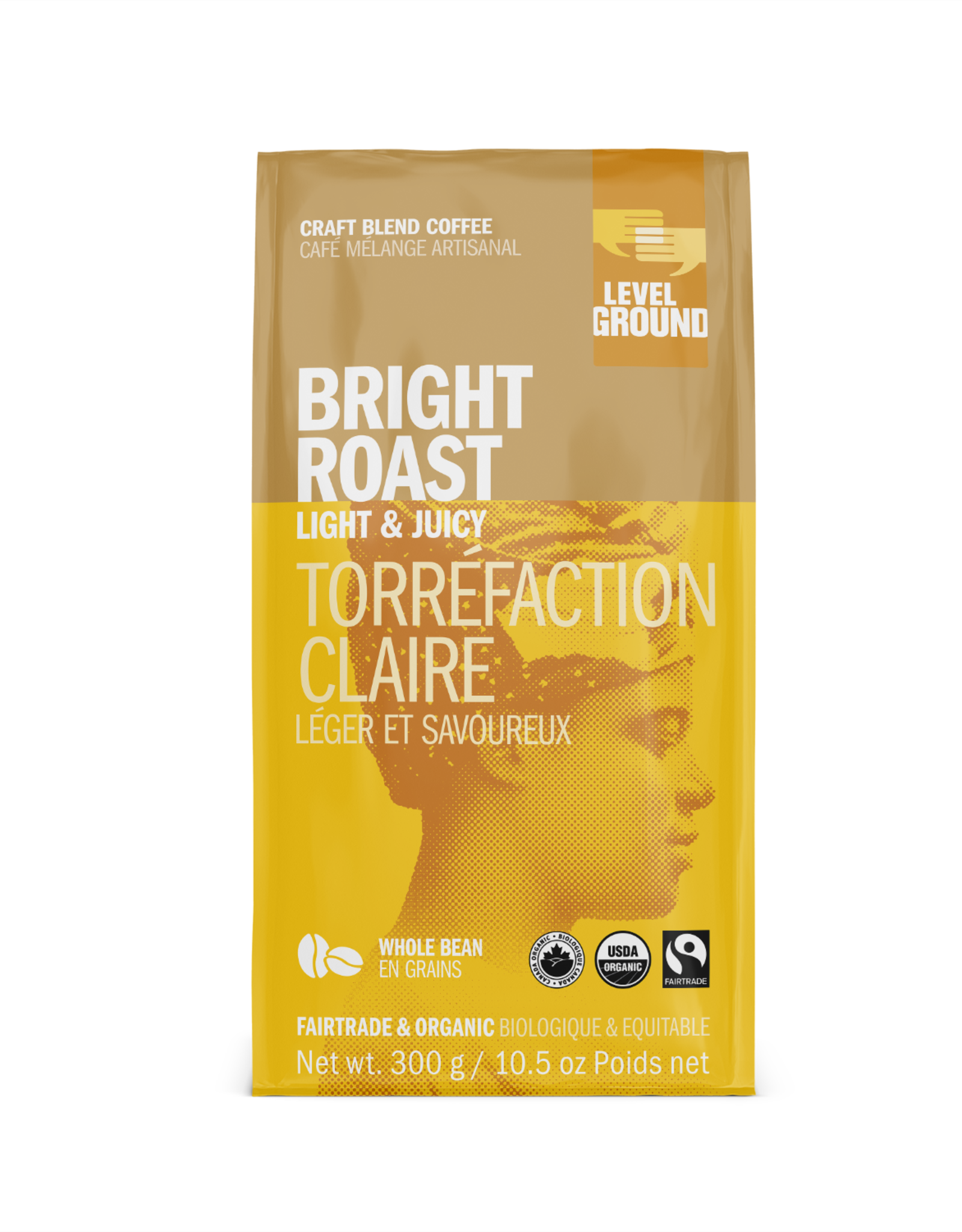 Level Ground Coffee, Bright Roast Light & Juicy, Ground 300g