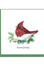 Vietnam Quilling Card Snowy Cardinal - Vietnam