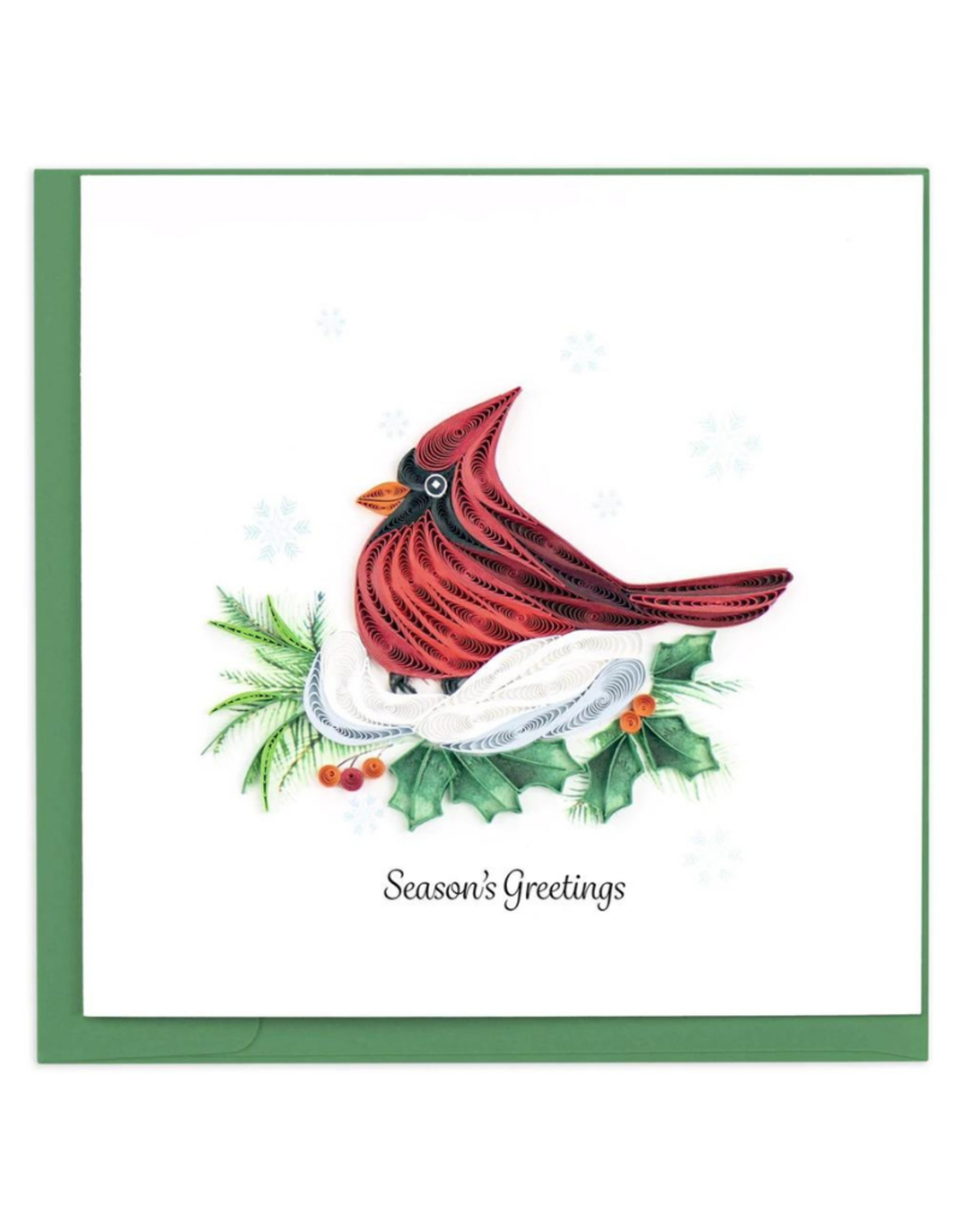 Vietnam Quilling Card Snowy Cardinal - Vietnam