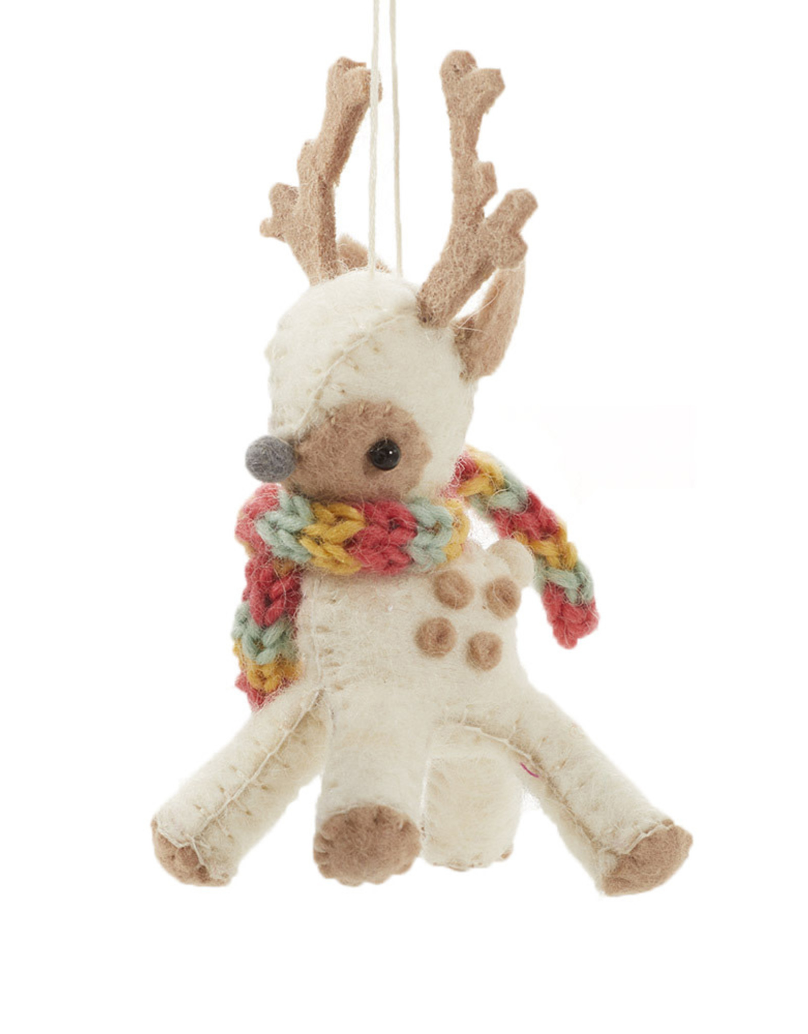 Serrv Ornament Cream Reindeer - Nepal