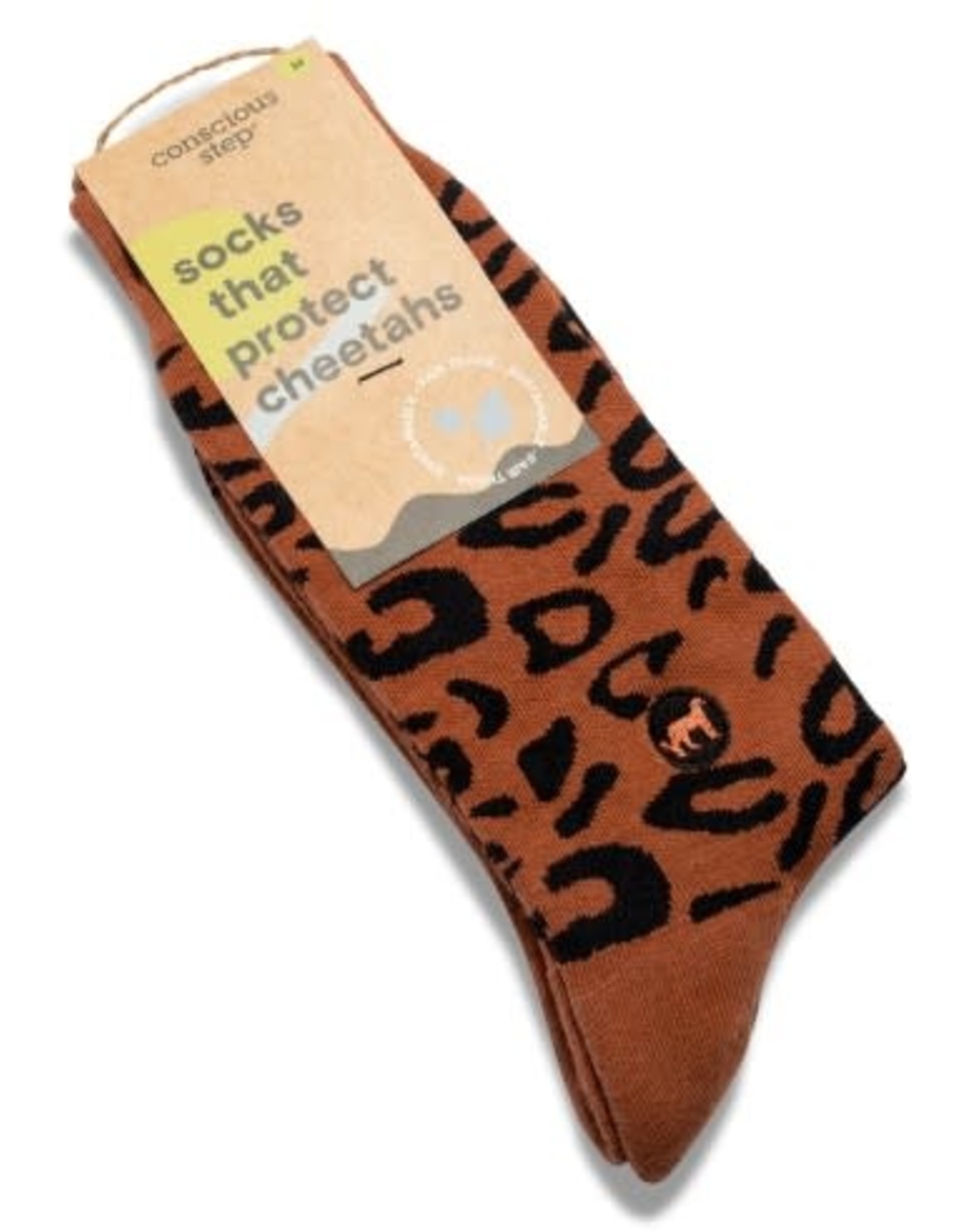 India Socks That Protect Cheetahs Brown M - India