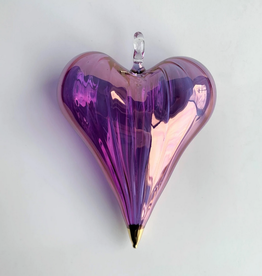 Dandarah Heart Ornament Purple Blown Glass-Egypt
