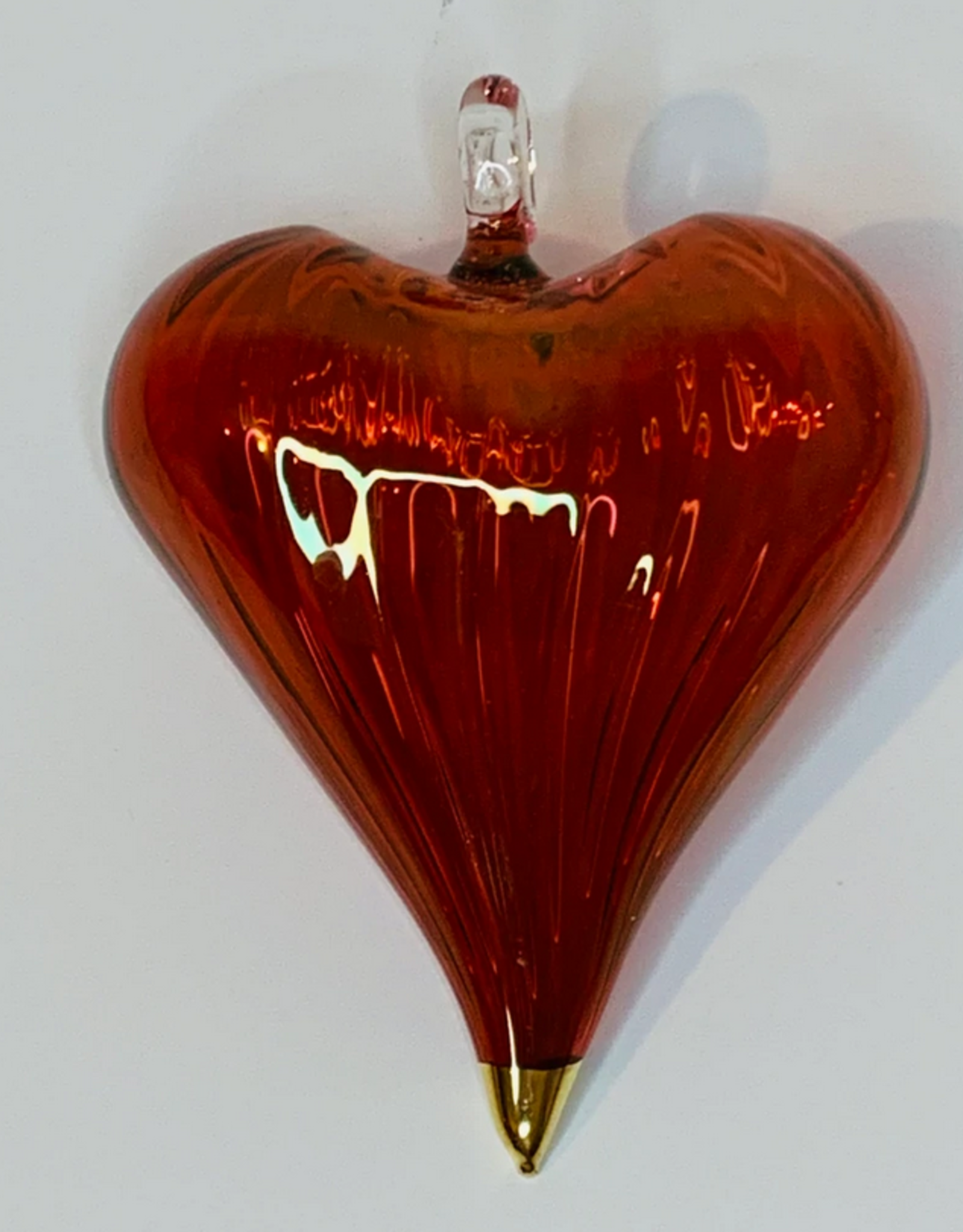 Dandarah Heart Ornament Red Amber Blown Glass-Egypt