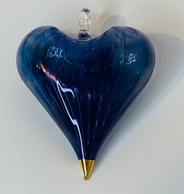 Egypt Ornament Blue Heart Blown Glass - Egypt