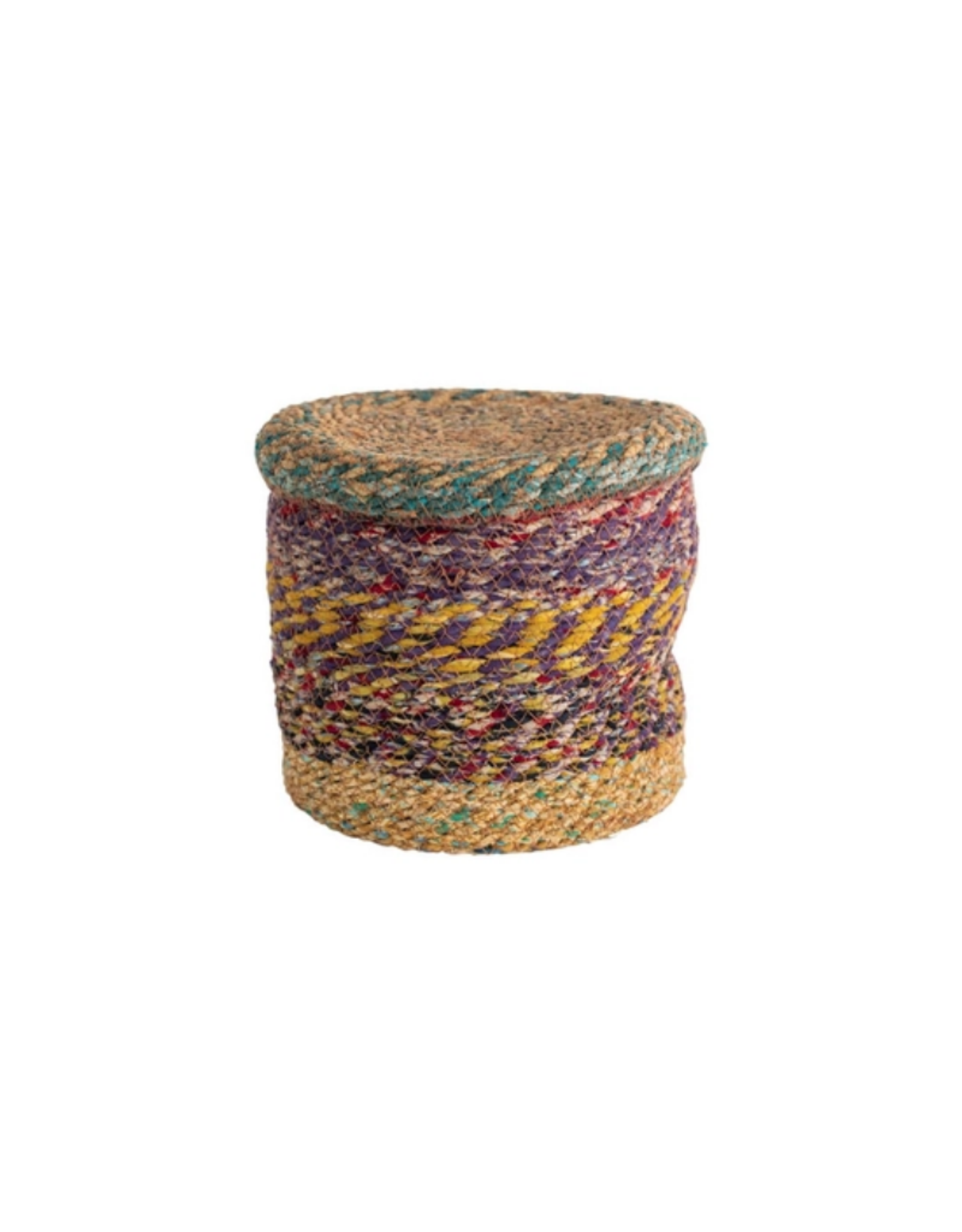 Bangladesh Basket Sari Lidded 8" (Assorted Colours) - Bangladesh