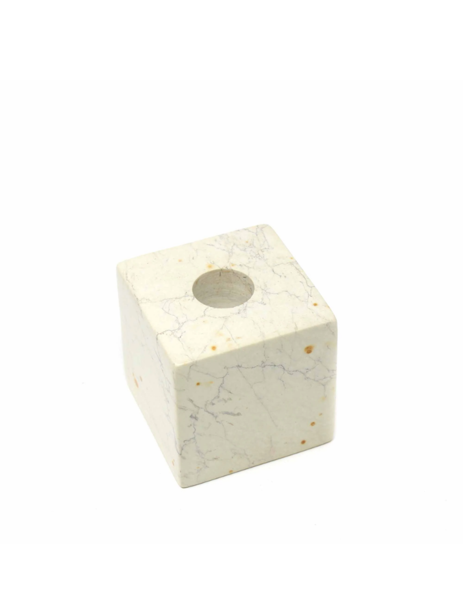 Kenya Candleholder Cube Soapstone - Kenya