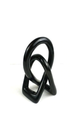 Global Crafts Eternal Love Knot Sculpture 6" Black - Kenya
