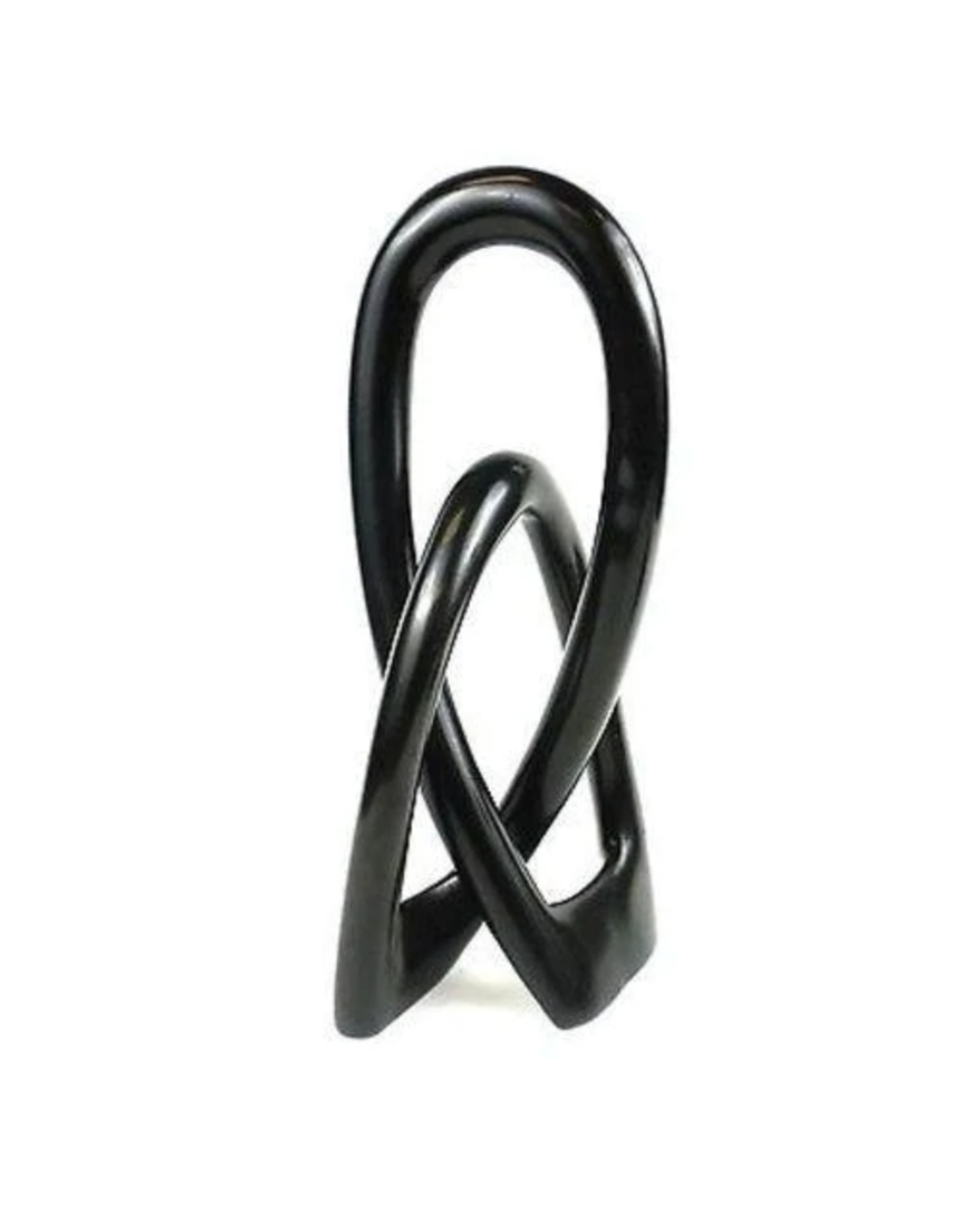 Global Crafts Eternal Love Knot Sculpture 10" Black - Kenya