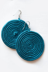 Rwanda Earrings Large Disc Celestial Blue Azizi Life  - Rwanda