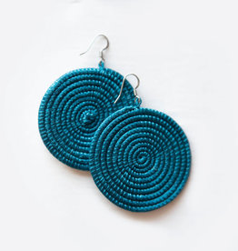 Rwanda Earrings Large Disc Celestial Blue Azizi Life  - Rwanda