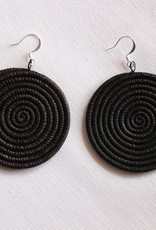 Rwanda Earrings Large Disc Black Azizi Life - Rwanda