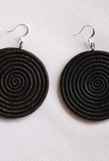 Soko Home Earrings Large Disc Black Azizi Life - Rwanda